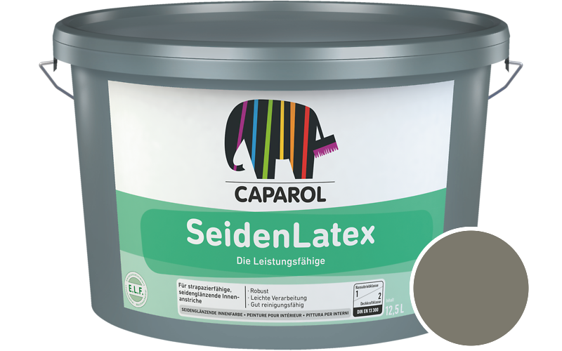 Caparol SeidenLatex 12,5L Latexfarbe / Getnt im Farbton RAL 7003 Moosgrau