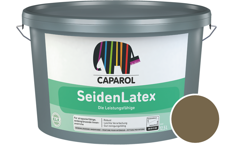 Caparol SeidenLatex 7,5L Latexfarbe / Getnt im Farbton RAL 7008 Khakigrau