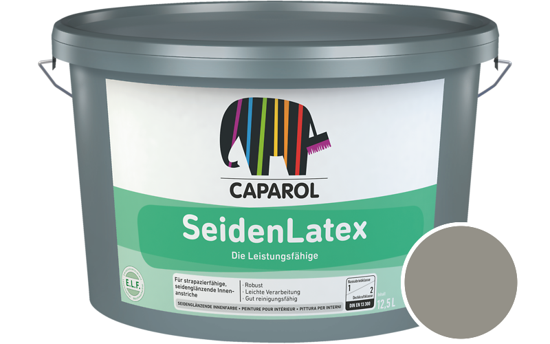 Caparol SeidenLatex 2,5L Latexfarbe / Getnt im Farbton RAL 7030 Steingrau