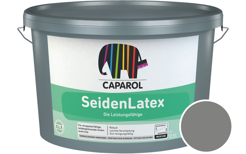 Caparol SeidenLatex 12,5L Latexfarbe / Getnt im Farbton RAL 7037 Staubgrau