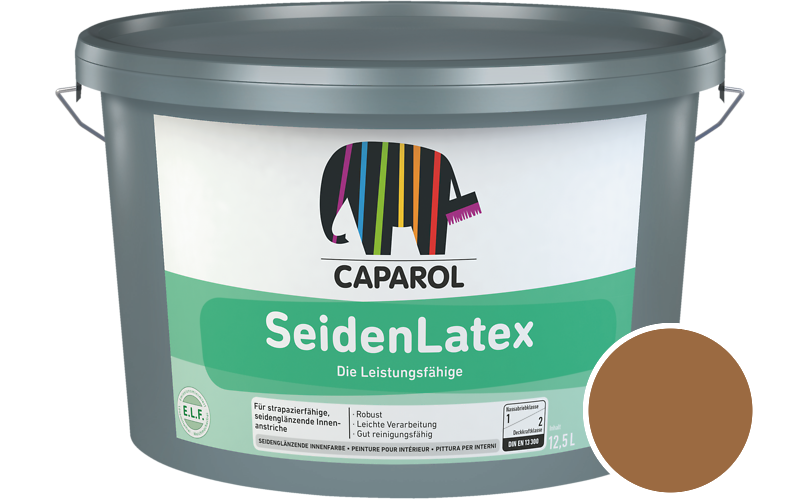 Caparol SeidenLatex 5L Latexfarbe / Getnt im Farbton RAL 8001 Ockerbraun