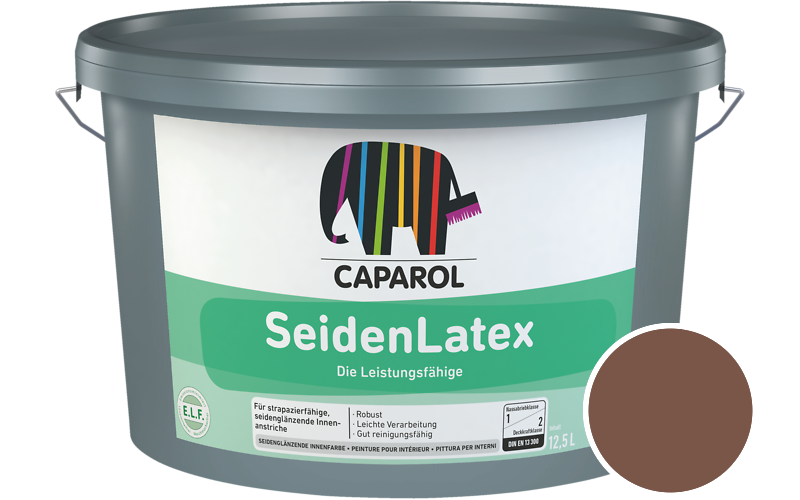 Caparol SeidenLatex 2,5L Latexfarbe / Getnt im Farbton RAL 8002 Signalbraun