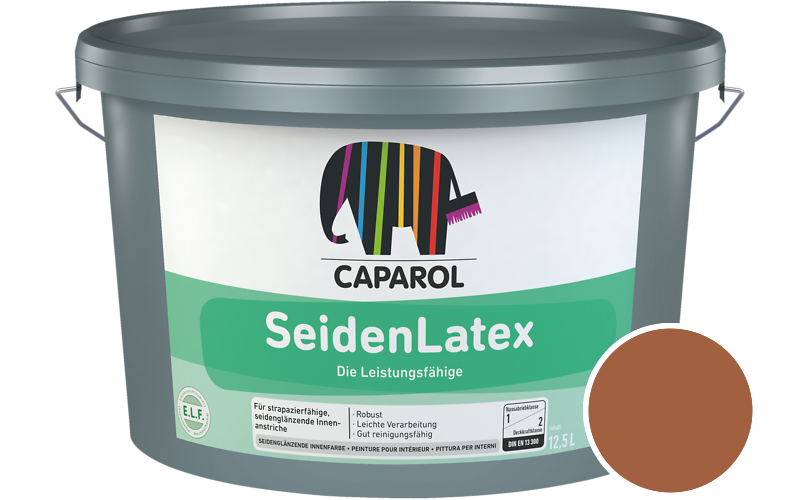 Caparol SeidenLatex 7,5L Latexfarbe / Getnt im Farbton RAL 8023 Orangebraun