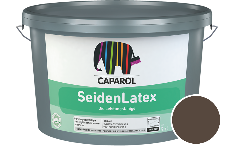 Caparol SeidenLatex 7,5L Latexfarbe / Getnt im Farbton RAL 8028 Terrabraun