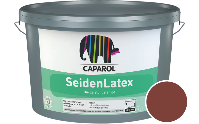 Caparol SeidenLatex 12,5L Latexfarbe / Getnt im Farbton Rotbraun Ava