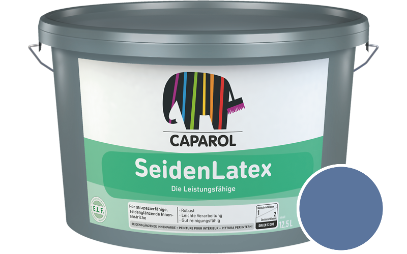 Caparol SeidenLatex 5L Latexfarbe / Getnt im Farbton Saphir 100