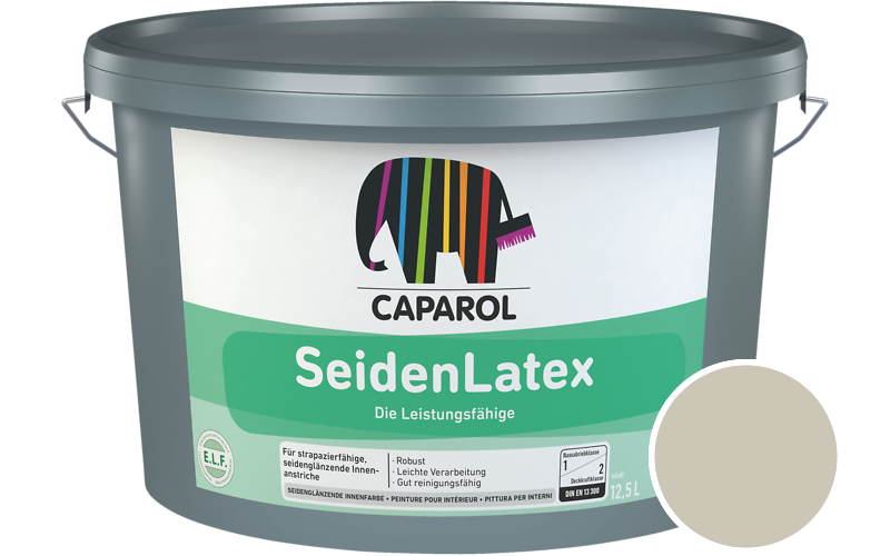 Caparol SeidenLatex 5L Latexfarbe / Getnt im Farbton Soja 10