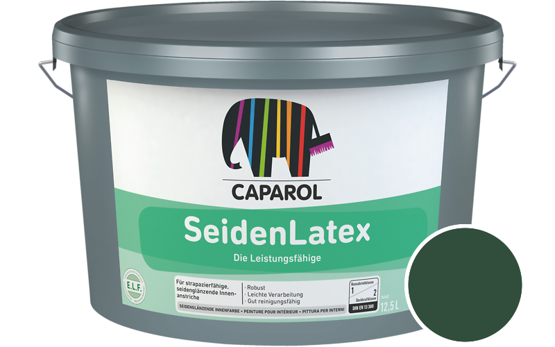 Caparol SeidenLatex 5L Latexfarbe / Getnt im Farbton Verdo 15
