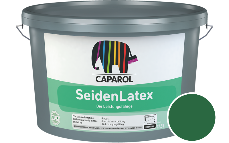 Caparol SeidenLatex 7,5L Latexfarbe / Getnt im Farbton Verdo 20