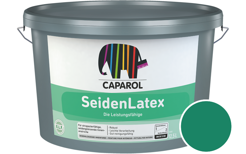 Caparol SeidenLatex 7,5L Latexfarbe / Getnt im Farbton Verdo 30