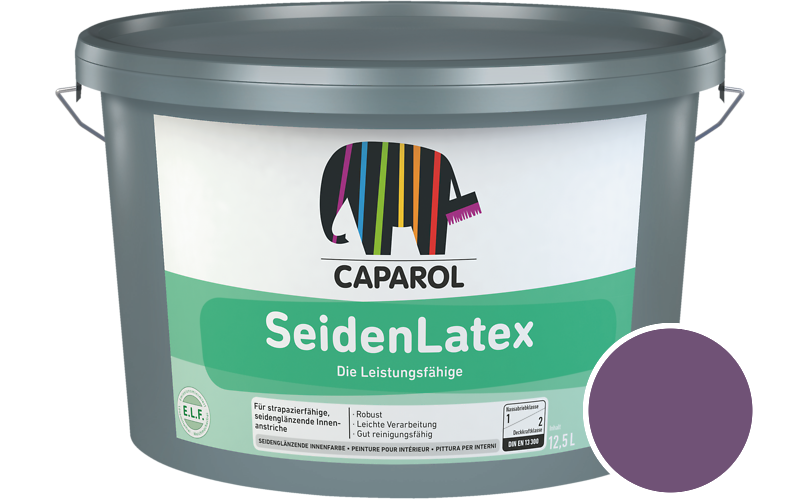 Caparol SeidenLatex 2,5L Latexfarbe / Getnt im Farbton Viola 100