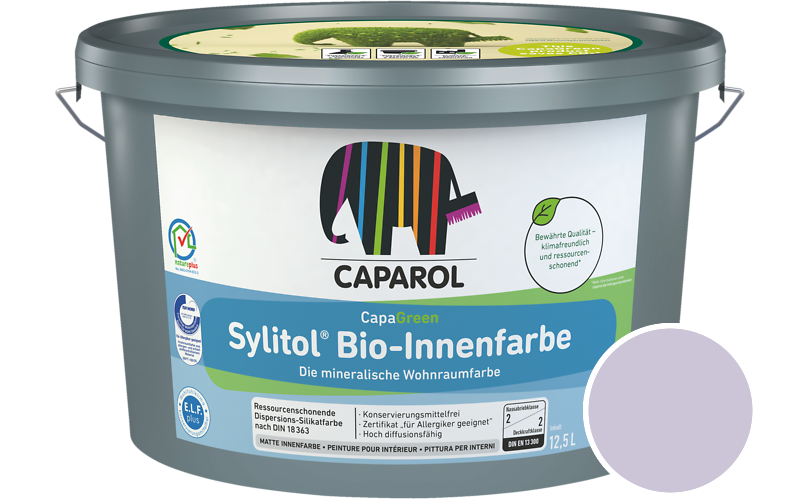 Caparol Sylitol Bio-Innenfarbe 5L Silikatfarbe / Getnt im Farbton Amethyst 115