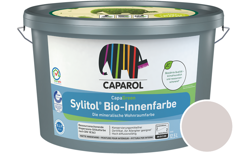 Caparol Sylitol Bio-Innenfarbe 12,5L Silikatfarbe / Getnt im Farbton Bordeaux 25