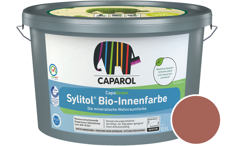 Caparol Sylitol Bio-Innenfarbe 12,5L Silikatfarbe / Getnt im Farbton Cameo 130