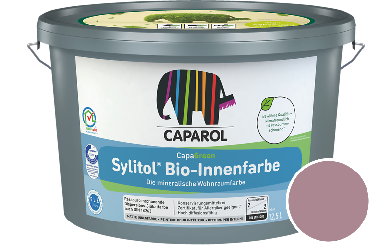 Caparol Sylitol Bio-Innenfarbe 12,5L Silikatfarbe / Getnt im Farbton Flamenco 105