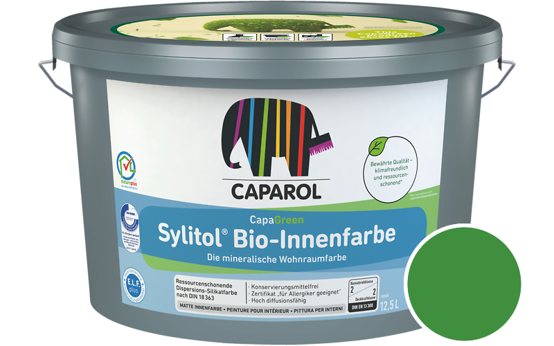 Caparol Sylitol Bio-Innenfarbe 7,5L Silikatfarbe / Getnt im Farbton Laser 65