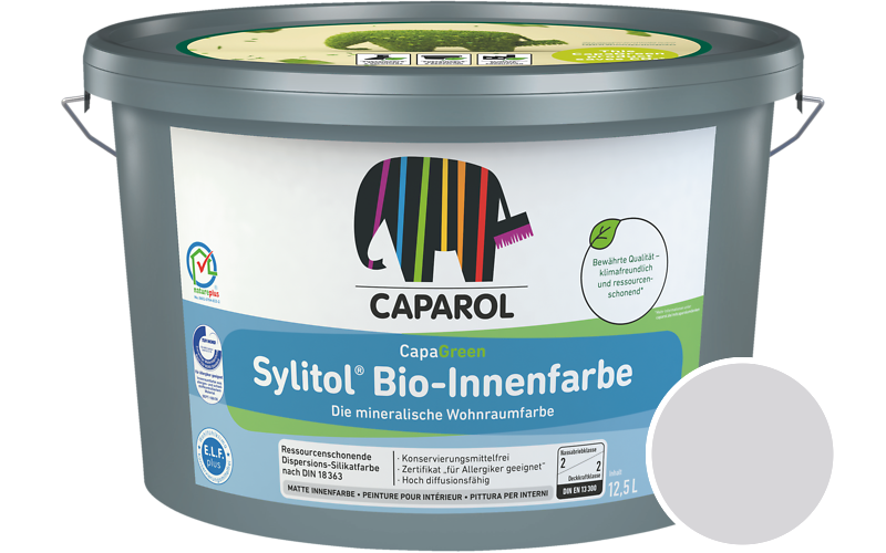 Caparol Sylitol Bio-Innenfarbe 2,5L Silikatfarbe / Get�nt im Farbton Lavendel 25