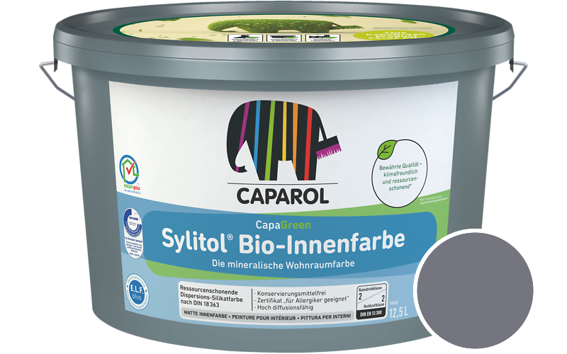 Caparol Sylitol Bio-Innenfarbe 12,5L Silikatfarbe / Getnt im Farbton Lavendel 45