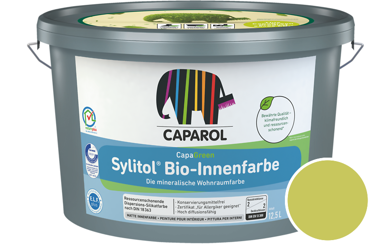 Caparol Sylitol Bio-Innenfarbe 12,5L Silikatfarbe / Getnt im Farbton Mai 80