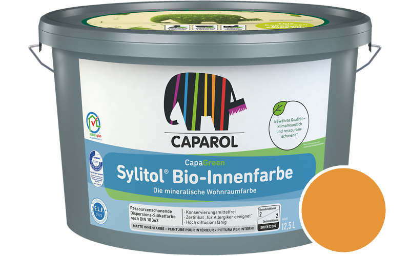 Caparol Sylitol Bio-Innenfarbe 12,5L Silikatfarbe / Getnt im Farbton Onyx 220