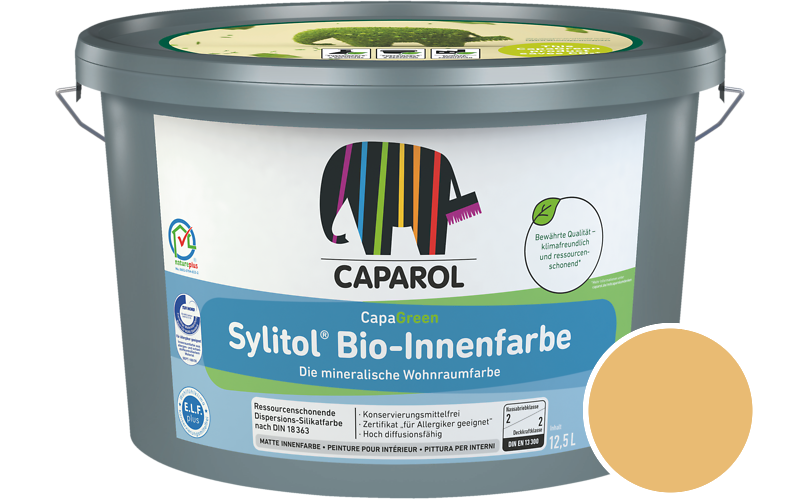 Caparol Sylitol Bio-Innenfarbe 7,5L Silikatfarbe / Getnt im Farbton Palazzo 295
