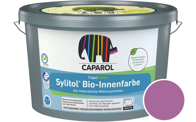 Caparol Sylitol Bio-Innenfarbe 12,5L Silikatfarbe / Getnt im Farbton Pink 30