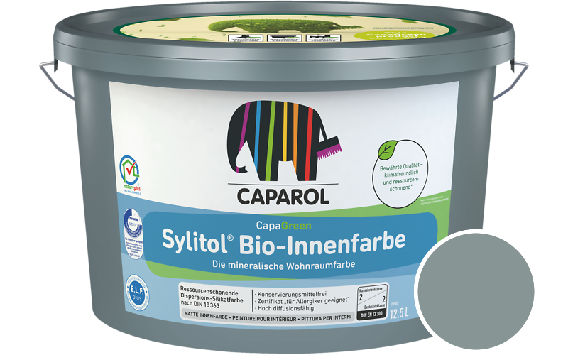 Caparol Sylitol Bio-Innenfarbe 5L Silikatfarbe / Getnt im Farbton Tibet 12
