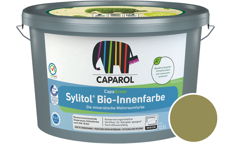 Caparol Sylitol Bio-Innenfarbe 12,5L Silikatfarbe / Getnt im Farbton Tundra 105