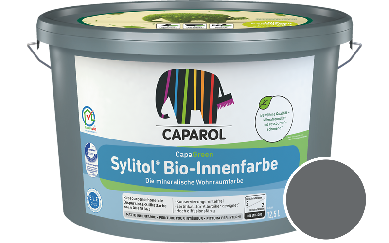 Caparol Sylitol Bio-Innenfarbe 12,5L Silikatfarbe / Getnt im Farbton Venato 15