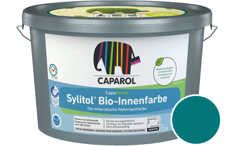 Caparol Sylitol Bio-Innenfarbe 12,5L Silikatfarbe / Getnt im Farbton Verona 130