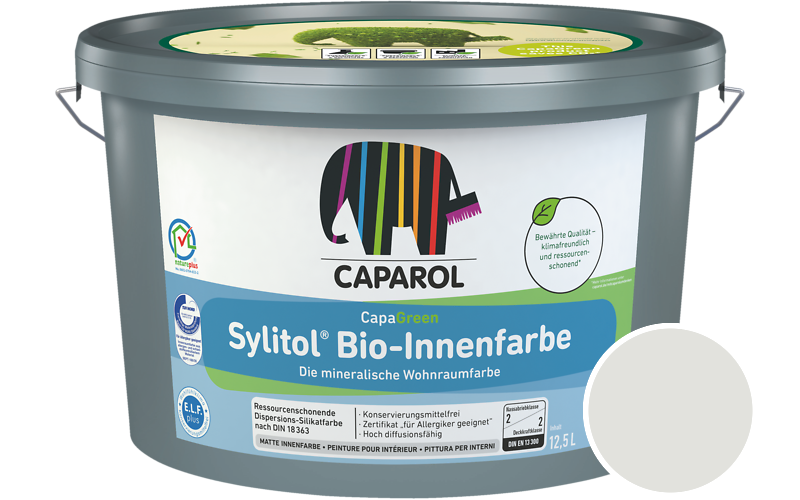 Caparol Sylitol Bio-Innenfarbe 2,5L Silikatfarbe / Getnt im Farbton Verona 25