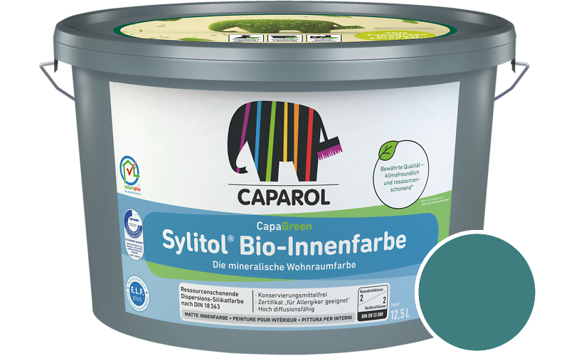 Caparol Sylitol Bio-Innenfarbe 7,5L Silikatfarbe / Getnt im Farbton Verona 95