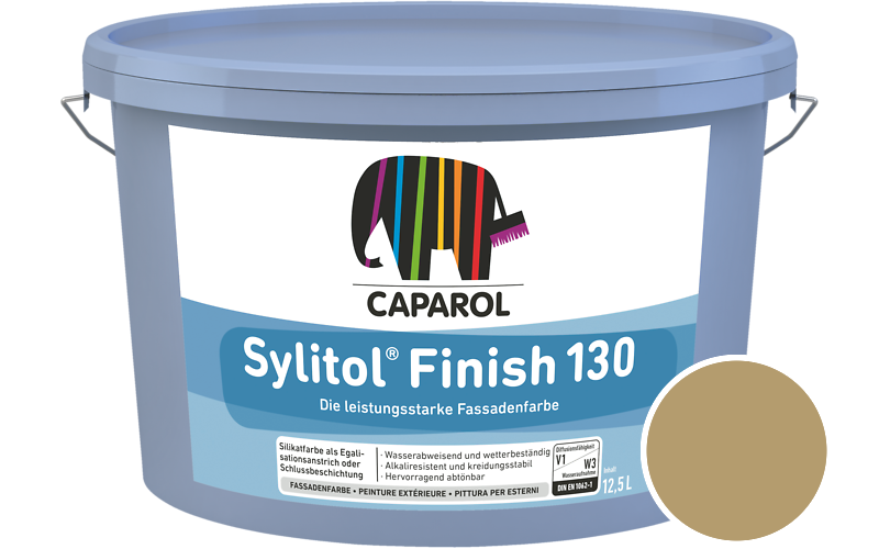 Caparol Sylitol Finish 130 7,5L Silikat-Fassadenfarbe / Getnt im Farbton Curcuma 45