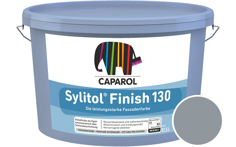 Caparol Sylitol Finish 130 7,5L Silikat-Fassadenfarbe / Getnt im Farbton RAL 7001 Silbergrau