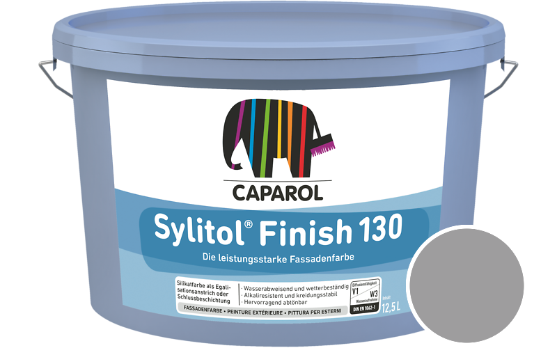 Caparol Sylitol Finish 130 7,5L Silikat-Fassadenfarbe / Getnt im Farbton RAL 7004 Signalgrau