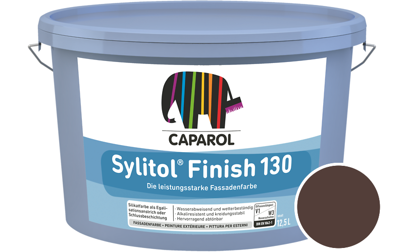 Caparol Sylitol Finish 130 7,5L Silikat-Fassadenfarbe / Get�nt im Farbton RAL 8016 Mahagonibraun
