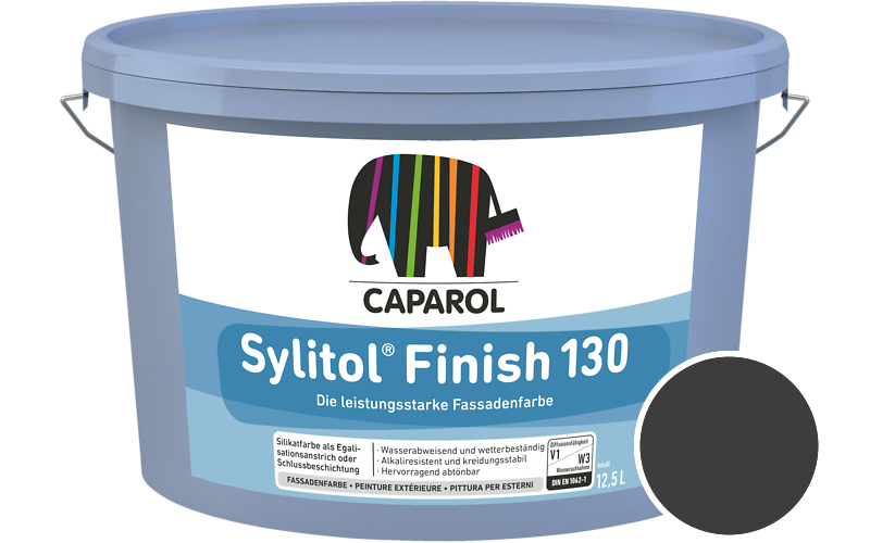 Caparol Sylitol Finish 130 7,5L Silikat-Fassadenfarbe / Get�nt im Farbton RAL 9004 Signalschwarz