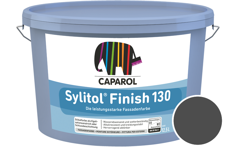Caparol Sylitol Finish 130 12,5L Silikat-Fassadenfarbe / Getnt im Farbton Schwarz-grau