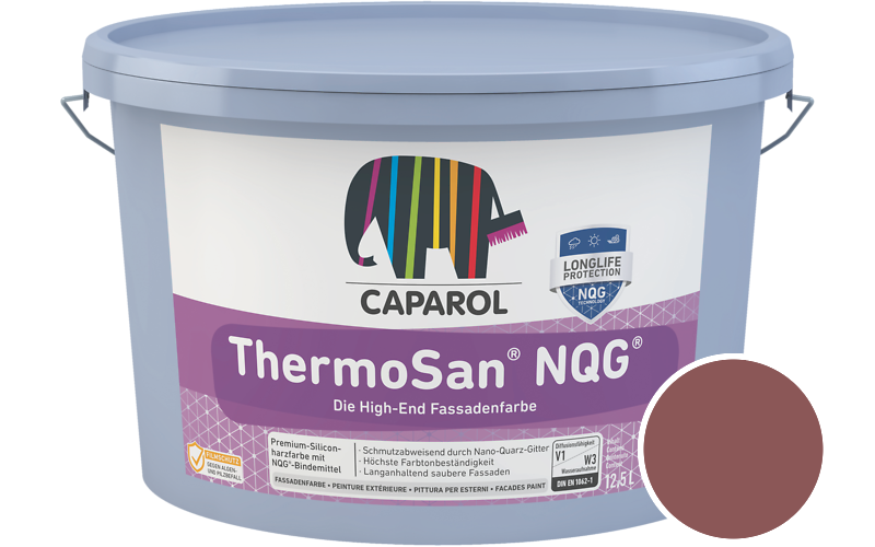 Caparol ThermoSan NQG 1,25L Fassadenfarbe / Getnt im Farbton Barolo 70