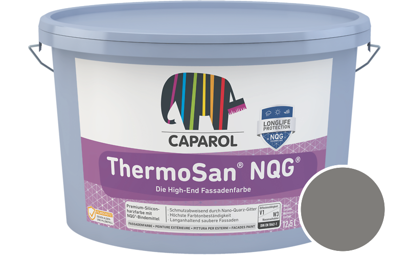 Caparol ThermoSan NQG 1,25L Fassadenfarbe / Getnt im Farbton Kiesel 12