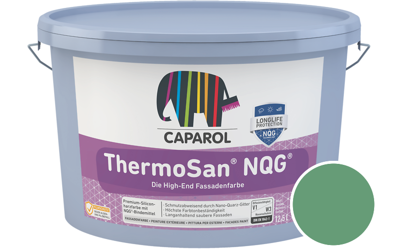 Caparol ThermoSan NQG 12,5L Fassadenfarbe / Getnt im Farbton Malachit 105