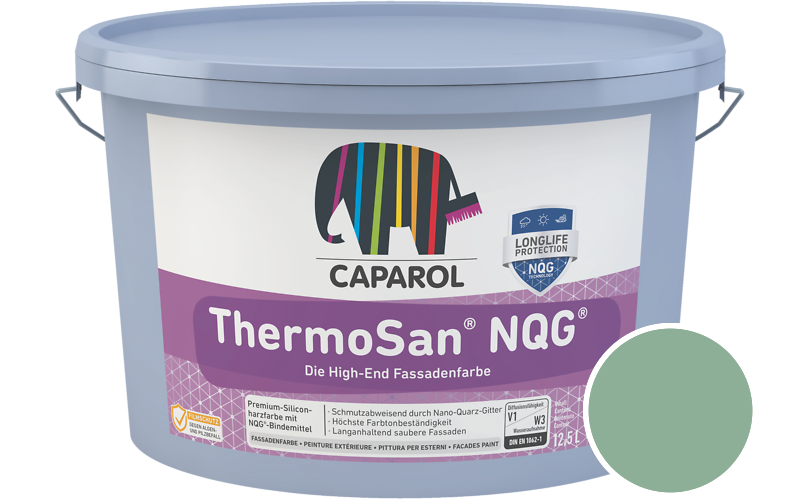 Caparol ThermoSan NQG 1,25L Fassadenfarbe / Getnt im Farbton Malachit 80
