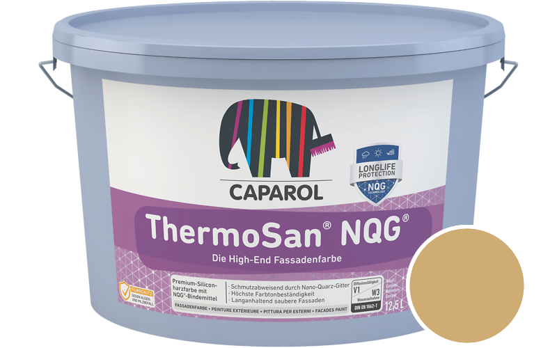 Caparol ThermoSan NQG 1,25L Fassadenfarbe / Getnt im Farbton RAL 1002 Sandgelb