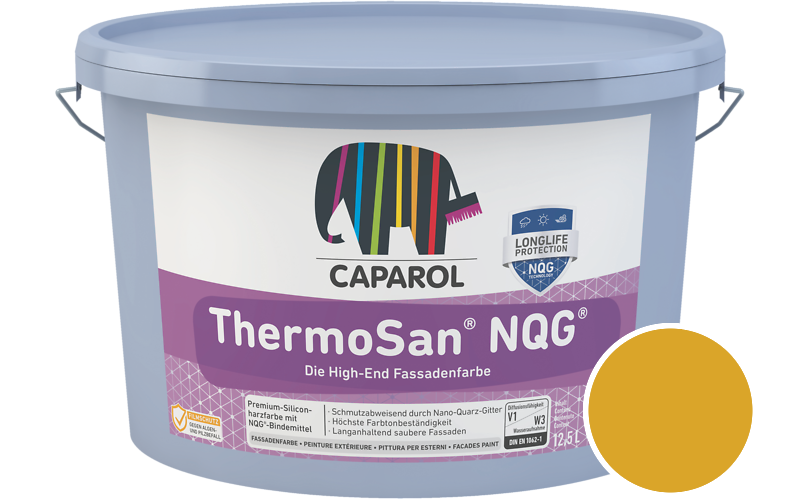 Caparol ThermoSan NQG 1,25L Fassadenfarbe / Get�nt im Farbton RAL 1032 Ginstergelb