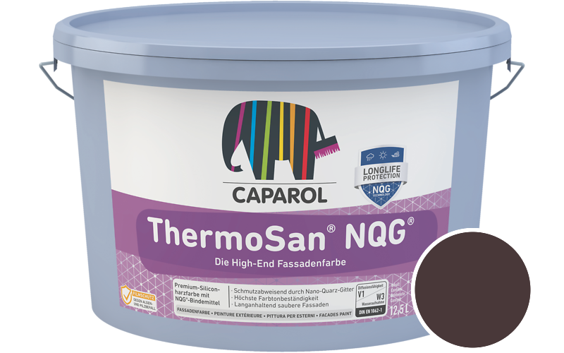 Caparol ThermoSan NQG 7,5L Fassadenfarbe / Getnt im Farbton RAL 3007 Schwarzrot