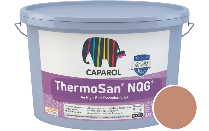 Caparol ThermoSan NQG 1,25L Fassadenfarbe / Getnt im Farbton RAL 3012 Beigerot