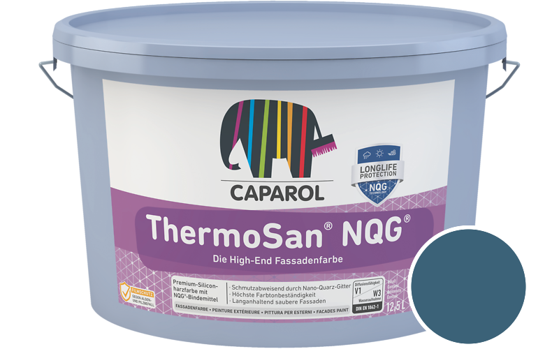 Caparol ThermoSan NQG 1,25L Fassadenfarbe / Getnt im Farbton RAL 5009 Azurblau