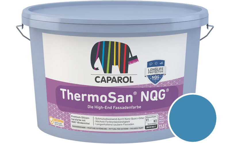 Caparol ThermoSan NQG 12,5L Fassadenfarbe / Getnt im Farbton RAL 5012 Lichtblau
