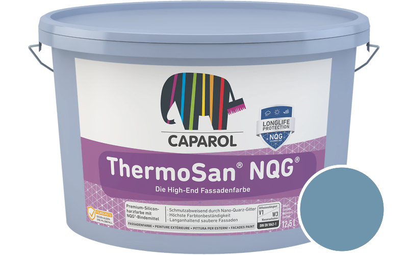 Caparol ThermoSan NQG 1,25L Fassadenfarbe / Getnt im Farbton RAL 5024 Pastellblau