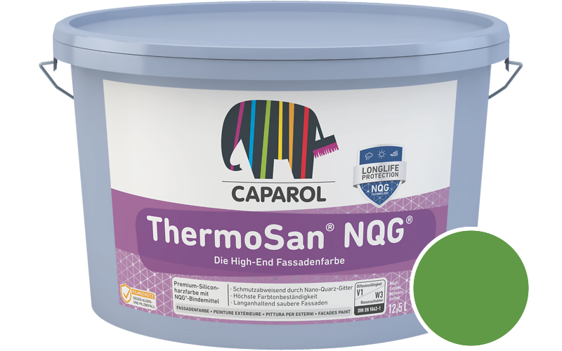 Caparol ThermoSan NQG 1,25L Fassadenfarbe / Getnt im Farbton RAL 6018 Gelbgrn